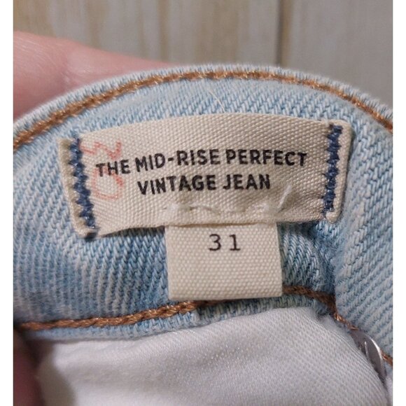 Madewell Women's Mid-Rise Perfect Vintage Jeans W31 W/ Magic Pockets Light Wash - Picture 10 of 11